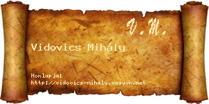 Vidovics Mihály névjegykártya