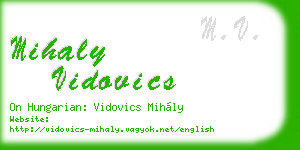 mihaly vidovics business card